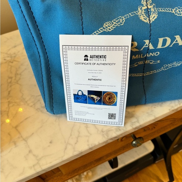 Prada Canapa Blue Medium Size - Picture 5 of 14